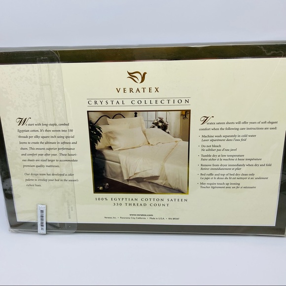 Veratex Crystal Collection Solid Green Twin Sheet Set 330 Thread Count RARE - Picture 6 of 12